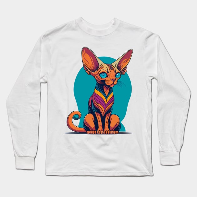 Cute Sphinx Cat Long Sleeve T-Shirt by SpriteGuy95